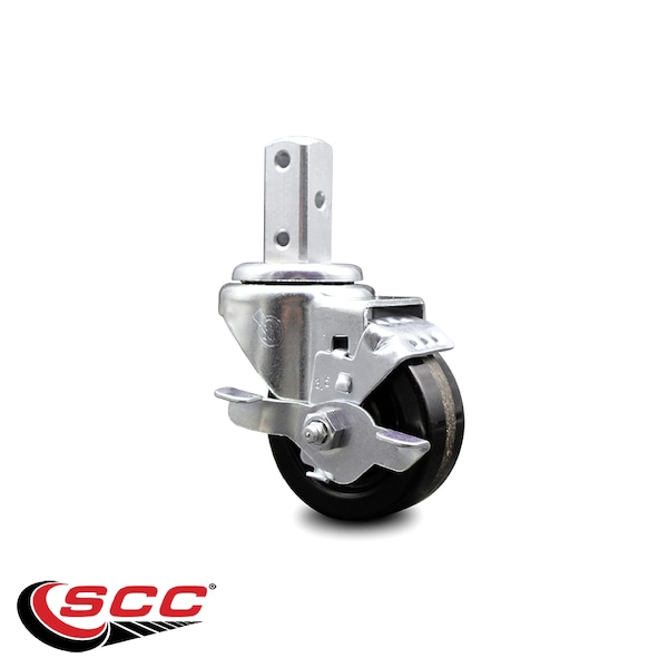 3.5 Inch Phenolic Wheel Swivel 7/8 Inch Square Stem Caster with Brake SCC